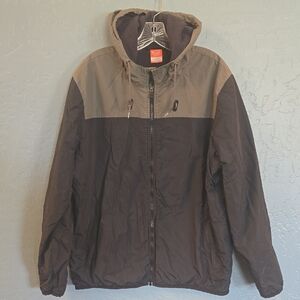 Y2K Nike Black and Gray Hooded Windbreaker